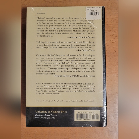 NWT James Madison A Biography by Ralph Ketcham First Edition Paperback 1990 - Picture 3 of 5